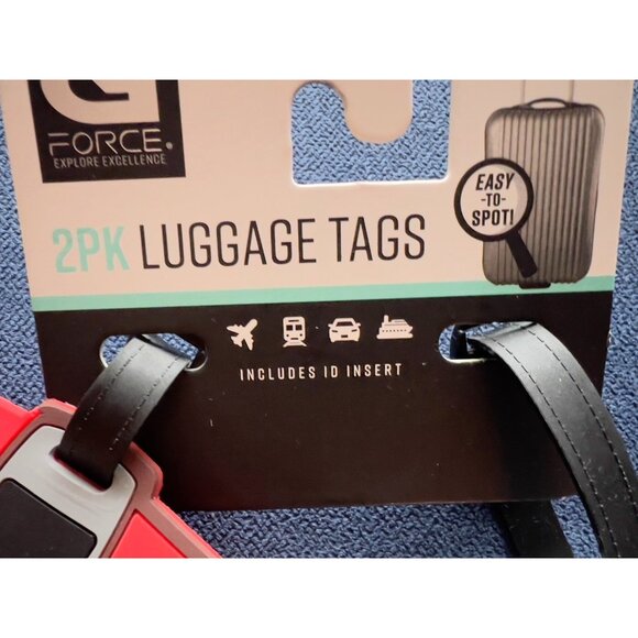 G-Force 2 Pack Viewer Master 3D Reel Disc Inspired Luggage Tags Red White FUN - Picture 2 of 5